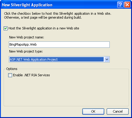 After the project is created, add references to the Bing Maps assemblies After the project is created, add references to the Bing Maps assemblies